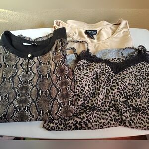 Women's Lot Of 3 Tank Tops 1X Calvin Klein, Maggie Barnes, Simple-Animal Print